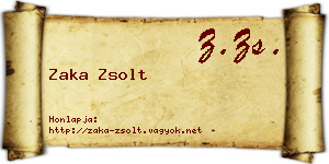 Zaka Zsolt névjegykártya